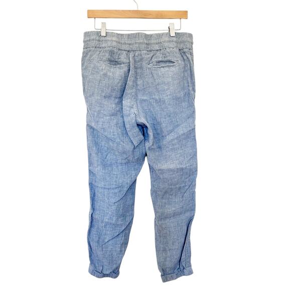 Athleta Blue Chambray Cabo Linen Joggers Sz 8 - Picture 5 of 5